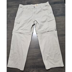 REDHEAD Versatile Zip Off Cargo Pants Men's 42x30 Khaki Convertible 100% Cotton